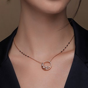 925 Sterling Silver Groovy Silver Mangalsutra| Mangalsutra Necklace | Round Shape Necklace | Bridal Minimal Jewellery | Bridesmaid Necklace