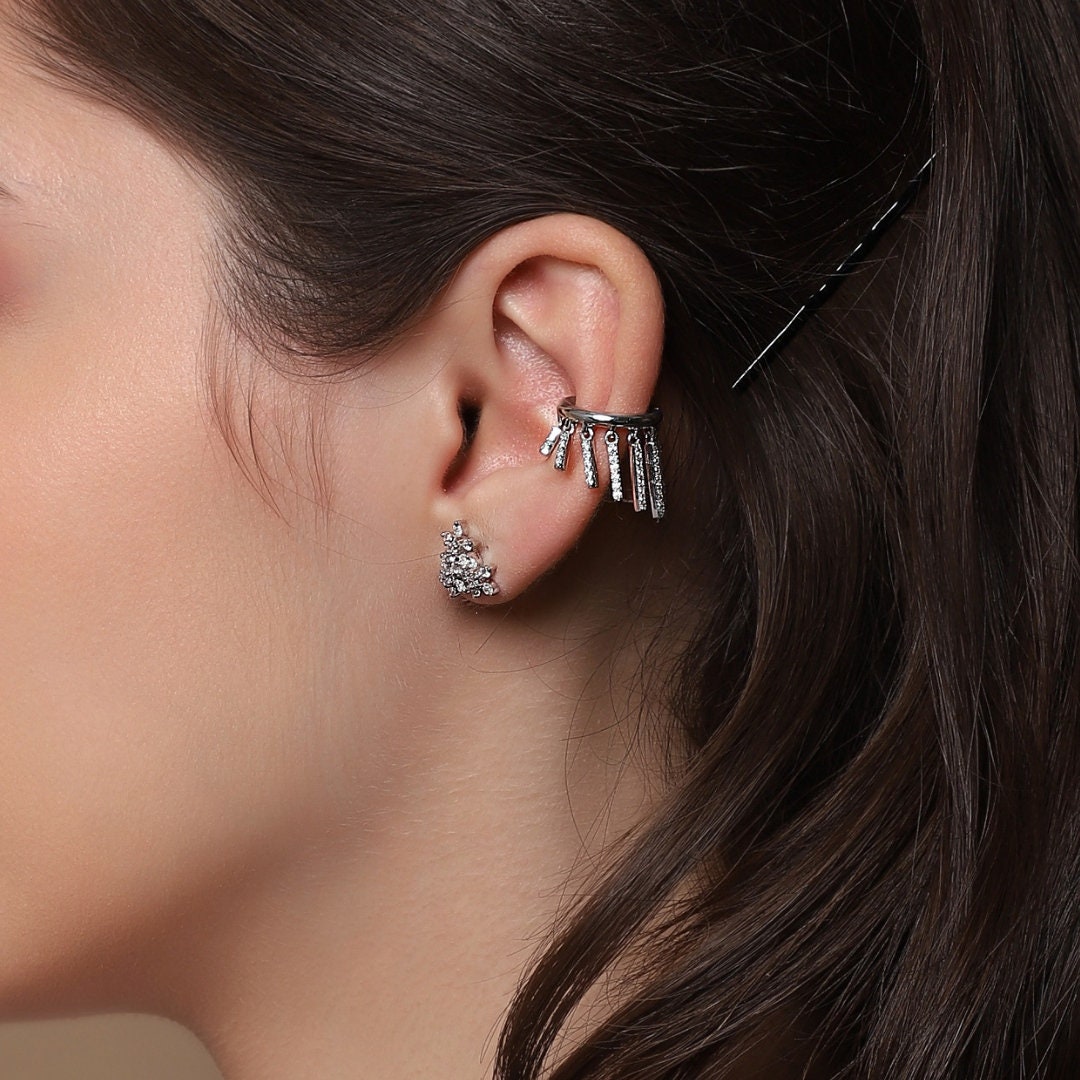 Linawe Boucles D'Oreilles Créoles Mini - Piercing Hélicoïdal Or Rose & Argent - Sans Nickel