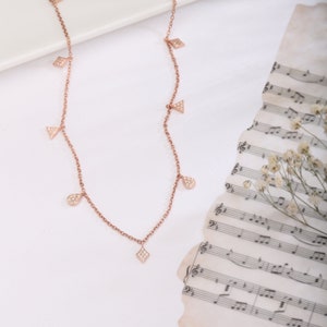 Playful Minimal Charm Necklace | 925 Sterling Silver Necklace | 5A CZ Minimal Necklace | Charm Necklace | Gift For Her | Droplet Necklace