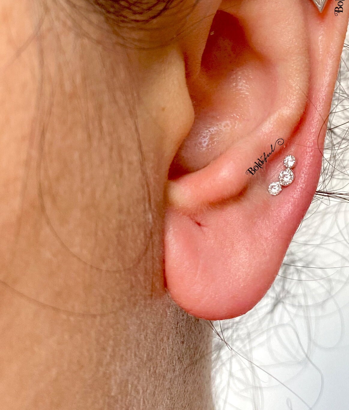 Buy OUFER9ct Gold Cartilage Earrings 16G AAA+ CZ Forward Helix Piercings Ear  Conch Ring Upper Tragus Studs Jewellery Women Girls Gift Online at  desertcartINDIA