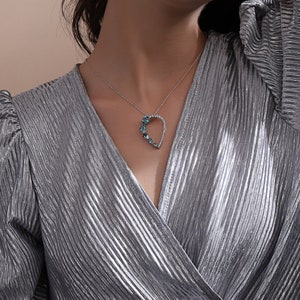 Rimy Unique Silver Pendant 925 Sterling Silver Charm Pendant With Chain Minimalist Necklace Gift For Her Charm Necklace Unique Jewelry