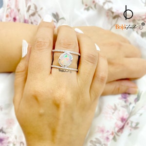 925 Sterling Silver White Fire Opal Ring| Opal Ring | Natural Opal Ring | Opal Ring 14Kt Gold | Opal Ring Gold Filled | Gift for her