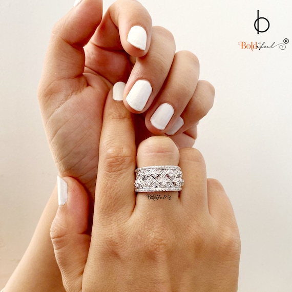 Zigzag 925 Silver Band| Silver Band Ring| Band Ring| Wedding