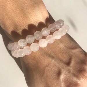 Rose quartz beaded bracelet