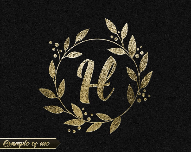 Download Laurel wreath svg Monogram frame svg Letter frame One | Etsy