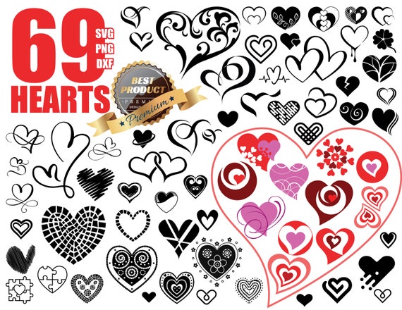 Download Heart Outline Svg Bundle Heart Shape Svg Designs Love Etsy