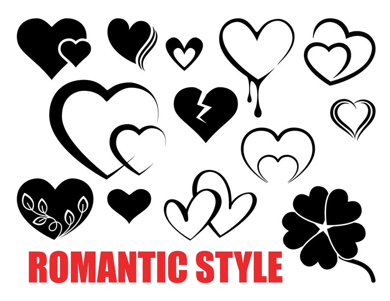 Download Heart outline svg bundle Heart shape svg designs Love | Etsy