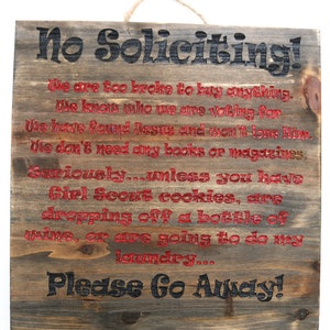 No Soliciting Humorous
