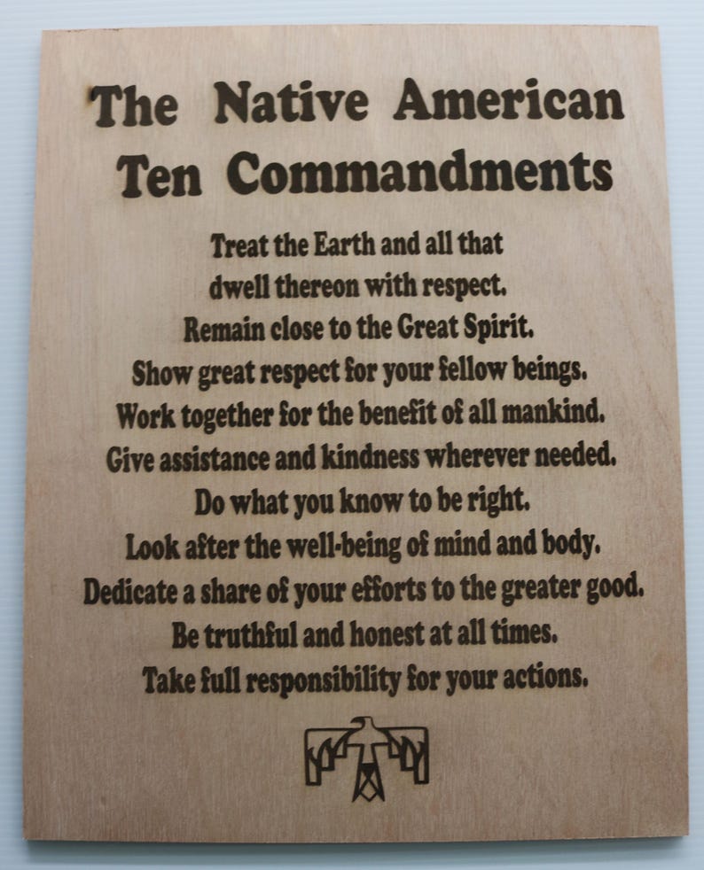 Native 10 Commandments Native American Ten Commandments - Etsy
