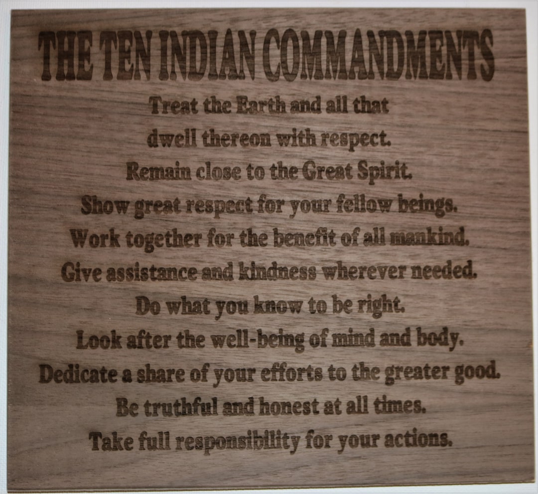 Indian Commandments Native Ten Commandments: Die 10 Gebote Der Indianer – ZYEL