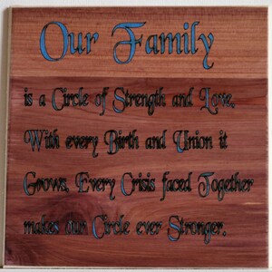 Our Family Plaque