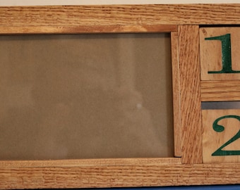 Cross Stitch Oak Frame and Calendar 5&quot;X7&quot;