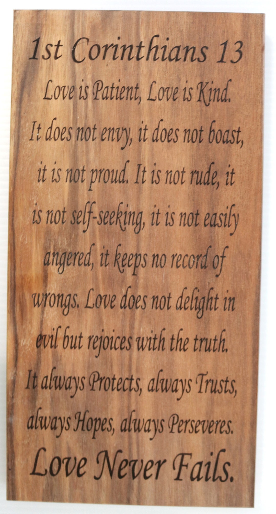 1st Corinthians 13 Exotic Hardwood Plaque - Etsy