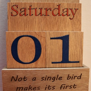 Perpetual Calendar with Bird Motif