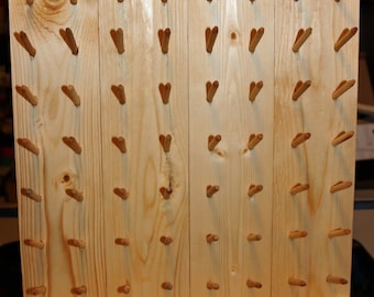 Thread Spool Rack, 64 Peg, Stained