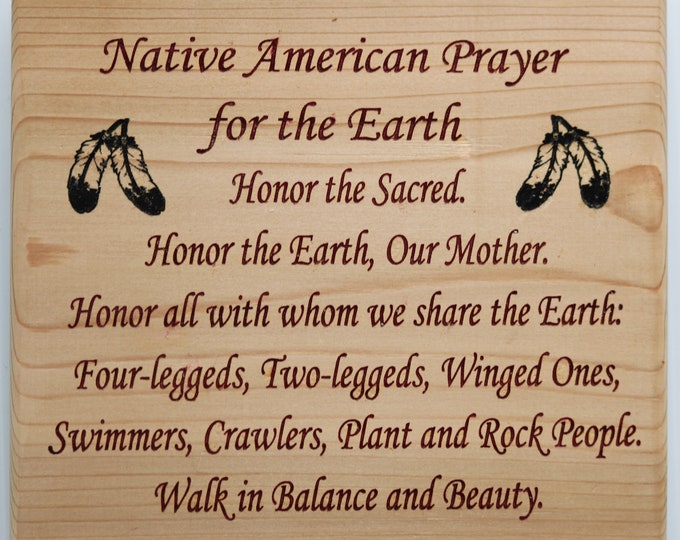 Native American Prayer for the Earth - Etsy