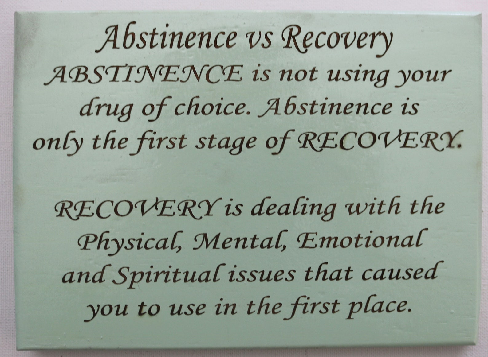 Abstinence Vs. Recovery Etsy