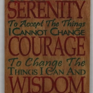 Serenity Prayer, wooden, with easel and/or magnet, Addiction Recovery, Free USA Shipping