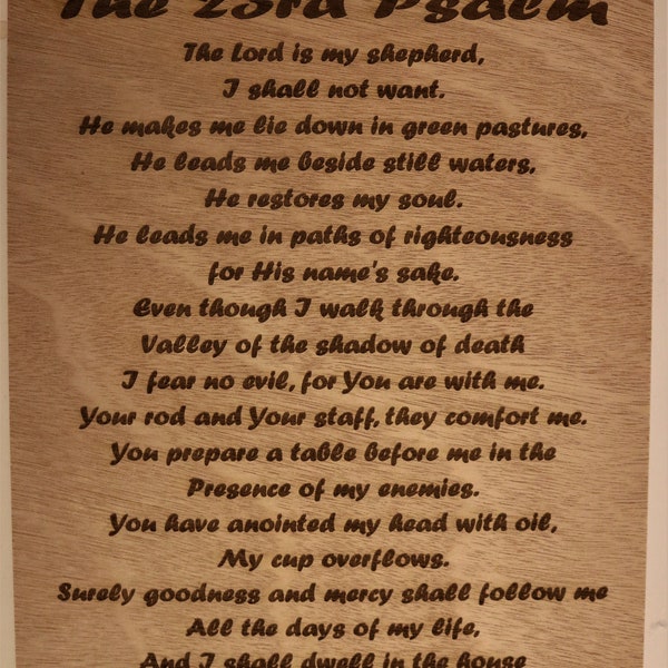 23rd Psalm Wooden Plaque