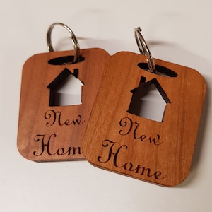 Neue Home Paare Schlüsselanhänger graviert Holz