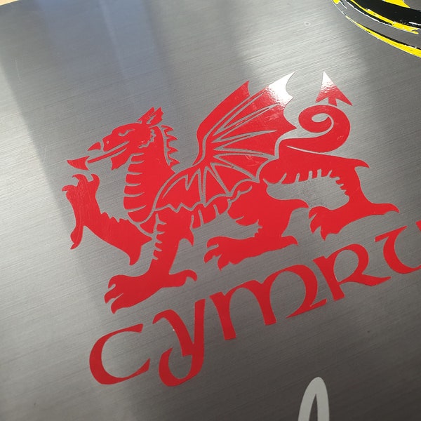 10cm x 10cm High Gloss Exterior Welsh Dragon Vinyl Sticker