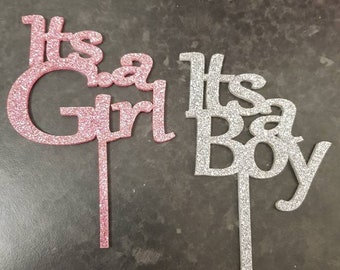 Boy or Girl Baby cake toppers