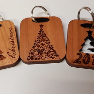 Set van 3 kerstboom sleutelhangers