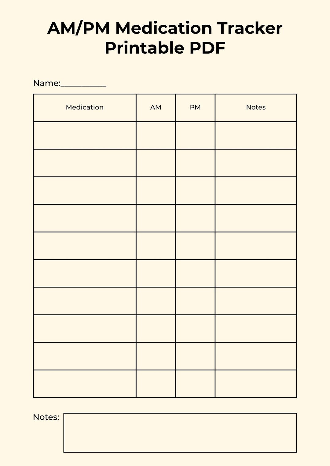 AM PM Medication Tracker, Morning Evening Checklist, Daily Pill Log ...