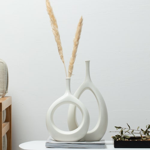 Set 2 Ceramic Bud Vase Modern Flower Vase Set Minimalist Etsy