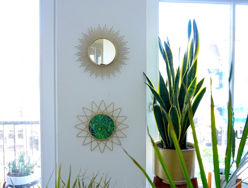 Gold Sunburst Mirror Starburst Mirror Decoration Set Boho ...