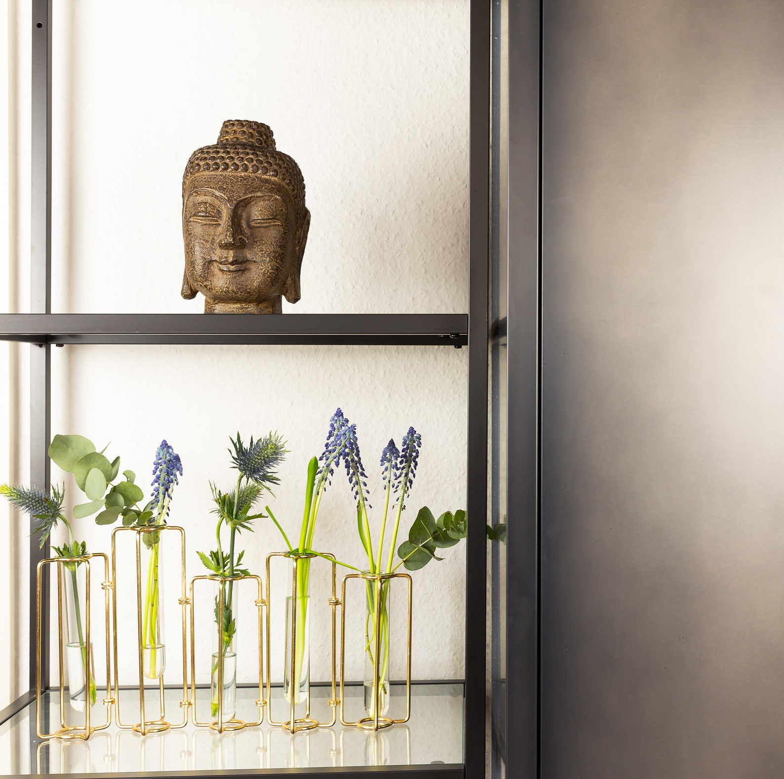 Hinged Gold Bud Vase Set 5 Thin Glass for Propagation Etsy