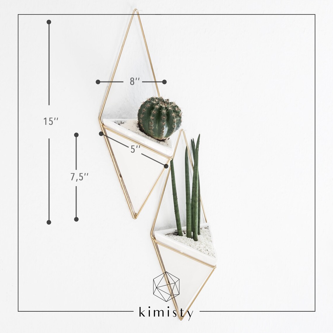 Set of 4 Hanging Succulent Planter with Gold Frame Gold Wall Etsy