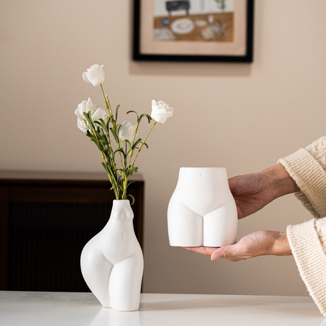 Set 2 Body Vase Female Form Decor Boho Flowers Boho Vase Etsy