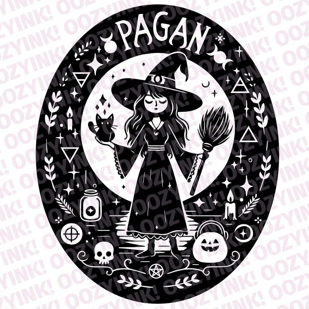 Pagan Witch SVG PNG Digital Download for Screen Printing, Sublimation ...