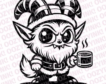 Krampus Christmas SVG PNG: Holiday Cutting File (Digital Download)