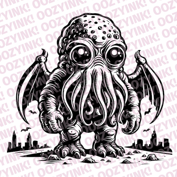 Cthulhu SVG PNG Digital Download for screen printing, sublimation, cricut, or other supported cutting machines.