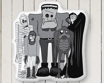 Classic Horror Movie Monsters Pillow - Custom Shape