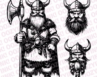 Viking Warrior SVG PNG, Norse Pagan Art (Digital Download)