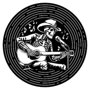 Country Music / musique folk/ Americana Skeleton Guitar SVG PNG Digital Download pour la sérigraphie, la sublimation, le cricut ou d’autres machines