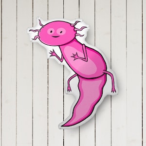 Cute Pink Axolotl Custom-shaped pillow