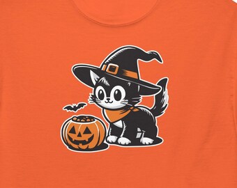 Halloween Witch Kitty Cat T-Shirt: Fall Fans