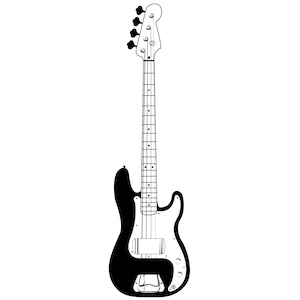 Basgitaar SVG PNG digitale download voor zeefdruk, sublimatie, cricut of andere ondersteunde snijmachines.