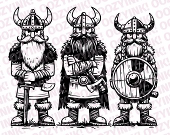 Viking Warriors SVG PNG, Norse Pagan Design (Digital Download)