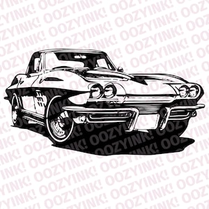 Vintage Corvette stingray SVG PNG Digital Download for screen printing, sublimation, cricut, or other supported cutting machines.