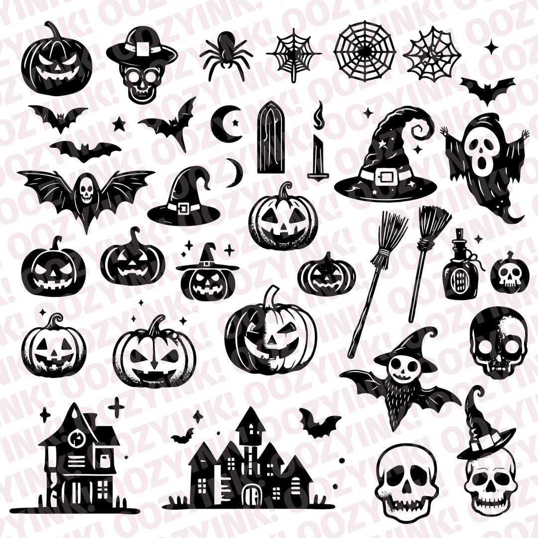 Halloween SVG PNG Set: Spooky Trick or Treat Clipart (digital Download ...