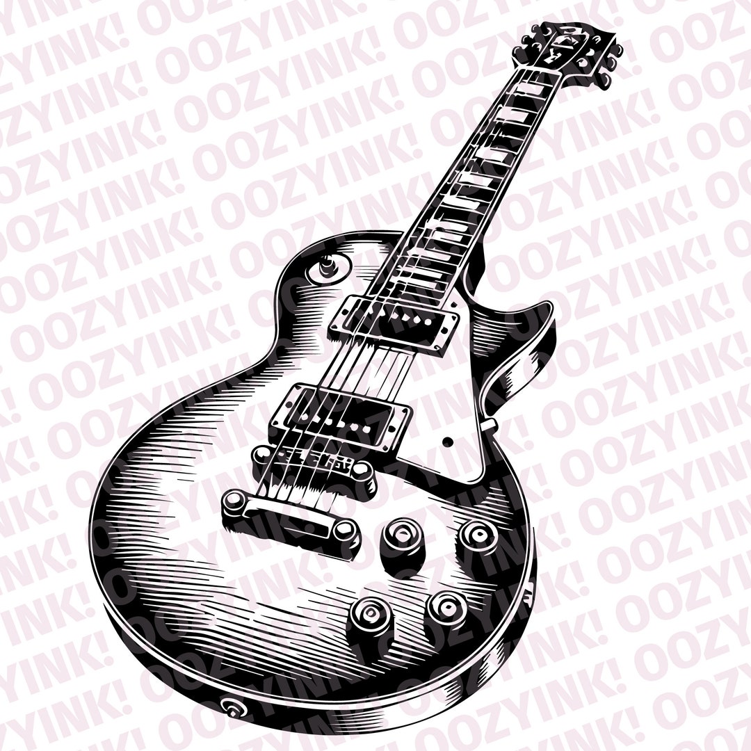 Gibson Les Paul Rock Guitar SVG PNG Digital Download Svg for Screen