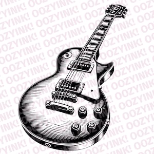 Gibson Les Paul Rock Gitaar SVG PNG Digitale Download SVG voor zeefdruk, sublimatie, cricut of andere ondersteunde snijmachines.