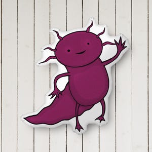 Cute Raspberry Axolotl Custom-shaped pillow