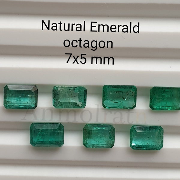 Emerald Cut Natural Emerald, Loose Emerald Octagon Cut Loose Gemstone For Jewelry, 7x5MM Emerald Cut Emerald For Ring, Genuine Emerald sale