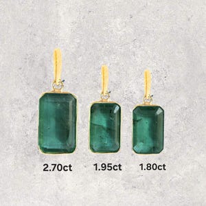 Certified Octagon Emerald Pendant: 14k Gold Bezel Solitaire Rich Green Zambian Emerald